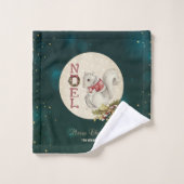 ヴィンテージクリスマスリス、雪片 バスタオルセット (ウォッシュタオル)