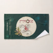 ヴィンテージクリスマスリス、雪片 バスタオルセット (ハンドタオル)