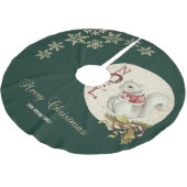 ヴィンテージクリスマスリス、雪片 ブラッシュドポリエステルツリースカート (アングル)