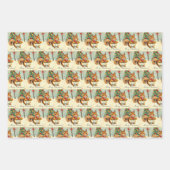 ヴィンテージクリスマスリスGiftwrapバラエティーパック ラッピングペーパーシート (正面)