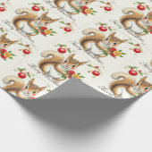 ヴィンテージクリスマスリスGiftwrapラップ紙 ラッピングペーパー (角)