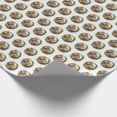 ヴィンテージクリスマスリスGiftwrapラップ紙 ラッピングペーパー (角)
