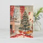 ヴィンテージクリスマスリビングルームとフェスティバルホーム シーズンカード (スタンド正面)