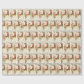 ヴィンテージクリスマスリリー ラッピングペーパー (フラット)