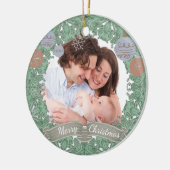 ヴィンテージクリスマスリースカスタム写真 セラミックオーナメント (左)
