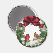 ヴィンテージクリスマスリースギフト/パーティー好意マグネット マグネット (正面/裏面)