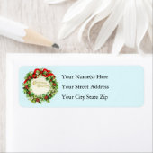 ヴィンテージクリスマスリースクリスマスグリーティング ラベル (インサイチュ)