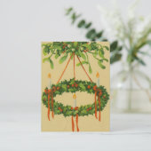 ヴィンテージクリスマスリースシャンデリア シーズンポストカード (スタンド正面)