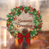 ヴィンテージクリスマスリースシーズンのご挨拶 ウィンドウサイン (シート2)