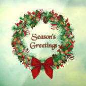 ヴィンテージクリスマスリースシーズンのグリーティングウィンドウ ウィンドウサイン (シート3)