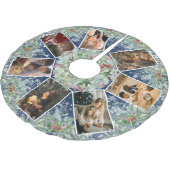 ヴィンテージクリスマスリースファミリーフォトコラージュ ブラッシュドポリエステルツリースカート (アングル)