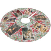 ヴィンテージクリスマスリースファミリーフォトコラージュ ブラッシュドポリエステルツリースカート (アングル)