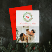 ヴィンテージクリスマスリースモノグラム写真 シーズンカード