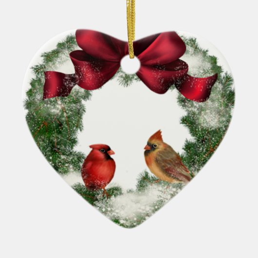 ヴィンテージクリスマスリース セラミックオーナメント (正面)