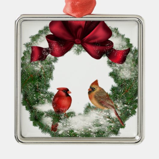 ヴィンテージクリスマスリース メタルオーナメント (正面)