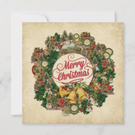 ヴィンテージクリスマスリース(メリークリスマス) カード