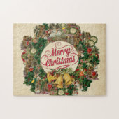 ヴィンテージクリスマスリース(メリークリスマス) ジグソーパズル (横)