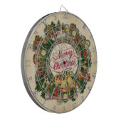 ヴィンテージクリスマスリース（メリークリスマス） ダーツボード (正面左)
