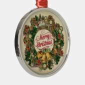 ヴィンテージクリスマスリース（メリークリスマス） メタルオーナメント (右)
