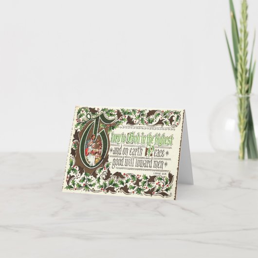 ヴィンテージクリスマスルーク2:14カード ノートカード (正面)