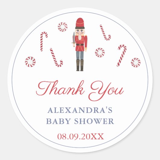 ヴィンテージクリスマスレッドくるみ割りキャンディーキャンディーキャンディーのお願い ラウンドシール (正面)