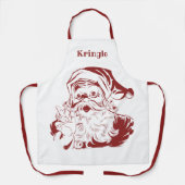 ヴィンテージクリスマスレッドすてきレトロサンタクロース エプロン (正面)