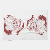 ヴィンテージクリスマスレッドすてきレトロサンタクロース キッチンタオル (横)