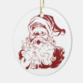 ヴィンテージクリスマスレッドすてきレトロサンタクロース セラミックオーナメント (左)