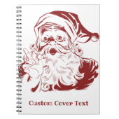 ヴィンテージクリスマスレッドすてきレトロサンタクロース ノートブック (正面)