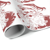 ヴィンテージクリスマスレッドすてきレトロサンタクロース ラッピングペーパー (ロールコーナー)