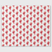 ヴィンテージクリスマスレッドキャンディーケーンと弓 ラッピングペーパー (フラット)