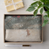 ヴィンテージクリスマスレッドキャンドルのホリーベリー 薄葉紙 (ギフト)