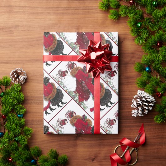 ヴィンテージクリスマスレッドコートソサエティレディーズ ラッピングペーパー (クリスマスギフト)