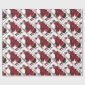 ヴィンテージクリスマスレッドコートソサエティレディーズ ラッピングペーパー (フラット)