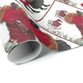 ヴィンテージクリスマスレッドコートソサエティレディーズ ラッピングペーパー (ロールコーナー)