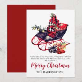 ヴィンテージクリスマスレッドソリビクトリアングリーティング