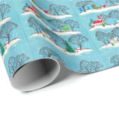 ヴィンテージクリスマスレッドチャーチホースとそり ラッピングペーパー (ロールコーナー)