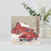 ヴィンテージクリスマスレッドトラックとレッドバーン シーズンカード (スタンド正面)