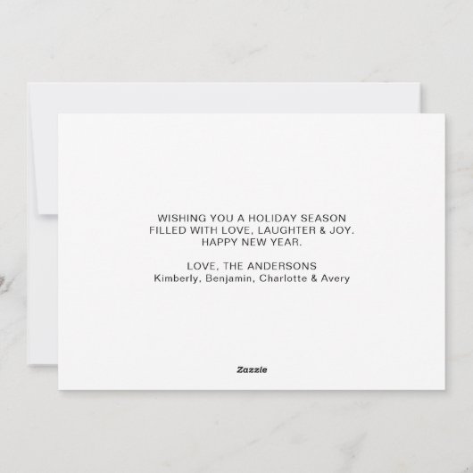 ヴィンテージクリスマスレッドトラック愛国米国国旗 シーズンカード (裏面)