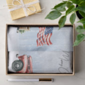 ヴィンテージクリスマスレッドトラック愛国米国国旗 薄葉紙 (ギフト)