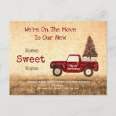 ヴィンテージクリスマスレッドトラック素朴国 ポストカード (正面)