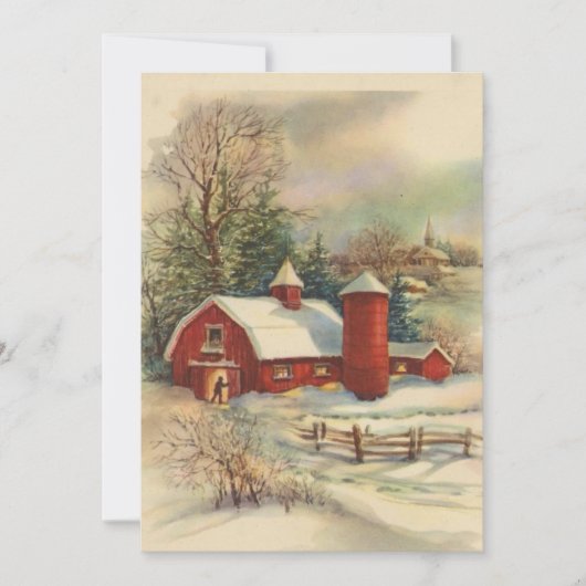 ヴィンテージクリスマスレッドバーン シーズンカード (正面)