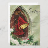 ヴィンテージクリスマスレッドベルズ挨拶 シーズンカード (正面/裏面)