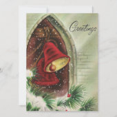 ヴィンテージクリスマスレッドベルズ挨拶 シーズンカード (正面)