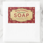 ヴィンテージクリスマスレッドペパーミントソープラベル 長方形シール (バッグ)