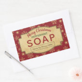 ヴィンテージクリスマスレッドペパーミントソープラベル 長方形シール (封筒)
