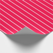 ヴィンテージクリスマスレッドホワイトストライプテンプレート ラッピングペーパー (角)