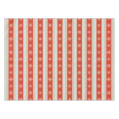 ヴィンテージクリスマスレッドミントスノーフレークのパターン テーブルクロス (正面(横))