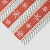 ヴィンテージクリスマスレッドミントスノーフレークのパターン 薄葉紙 (詳細)