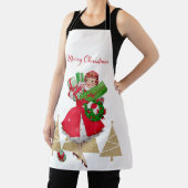 ヴィンテージクリスマスレディプレゼントレッドグリーン金ゴールド エプロン (インサイチュ)